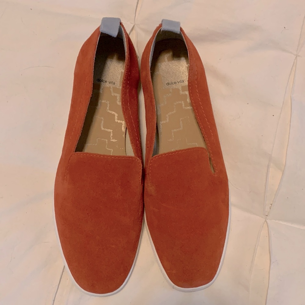 NWOT, Dolce Vita, burnt orange, slip on leather/suede, size 9